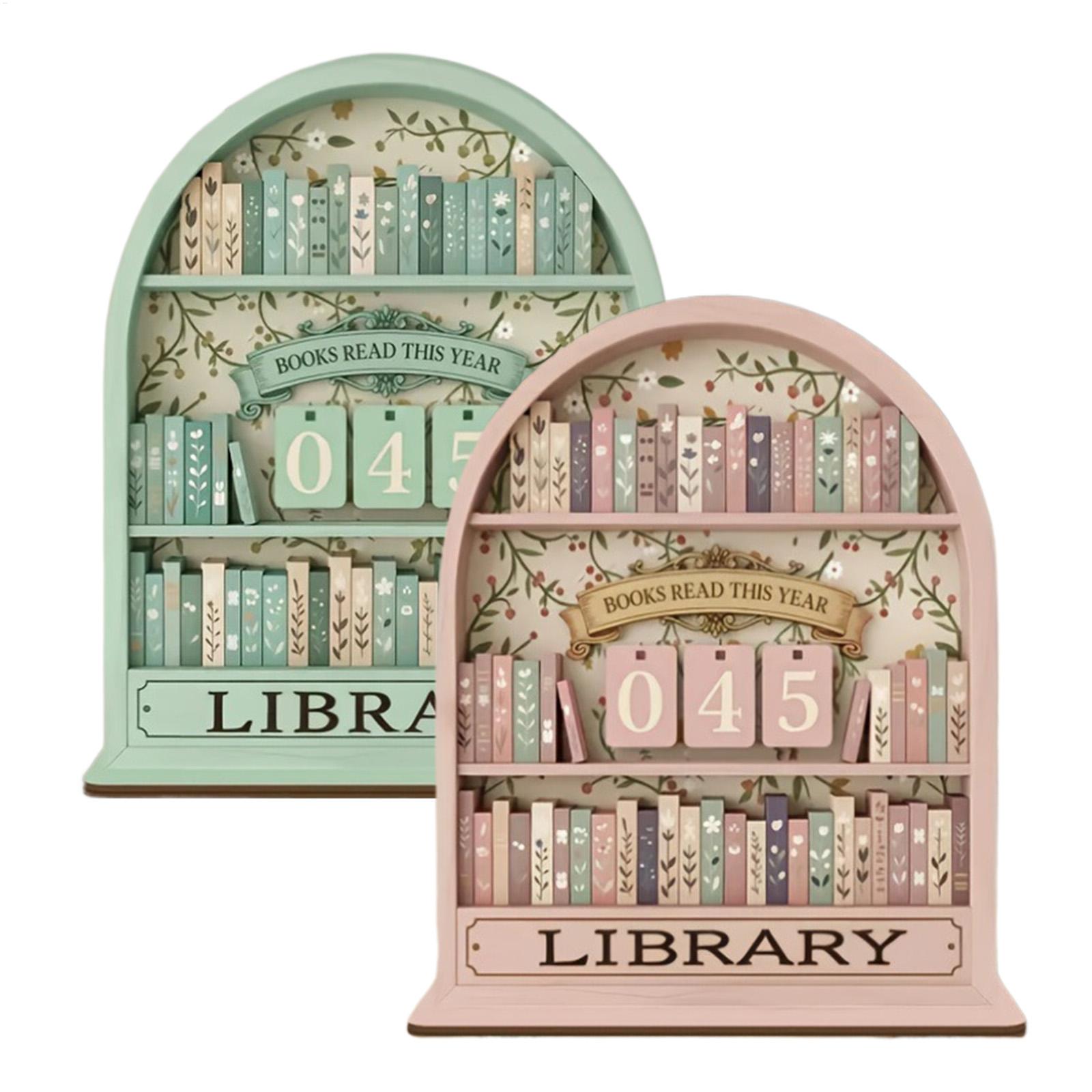 Home Office Setup - Contador de Livros Vintage de Madeira,