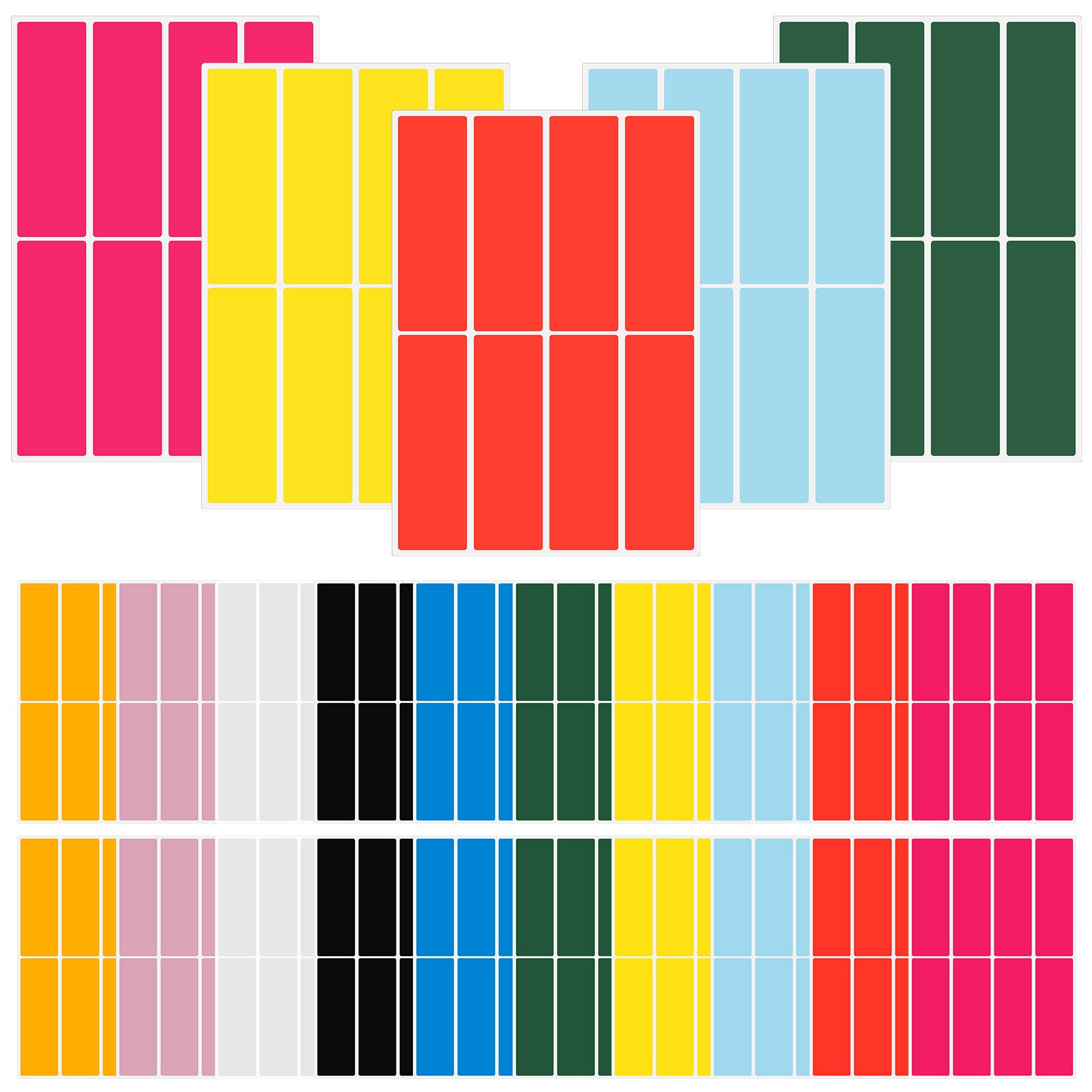 Home Office Organization - 100 folhas de etiquetas adesivas coloridas