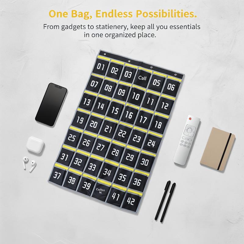 Home Office Phone Number - Bolsa de armazenamento numerada para pendurar