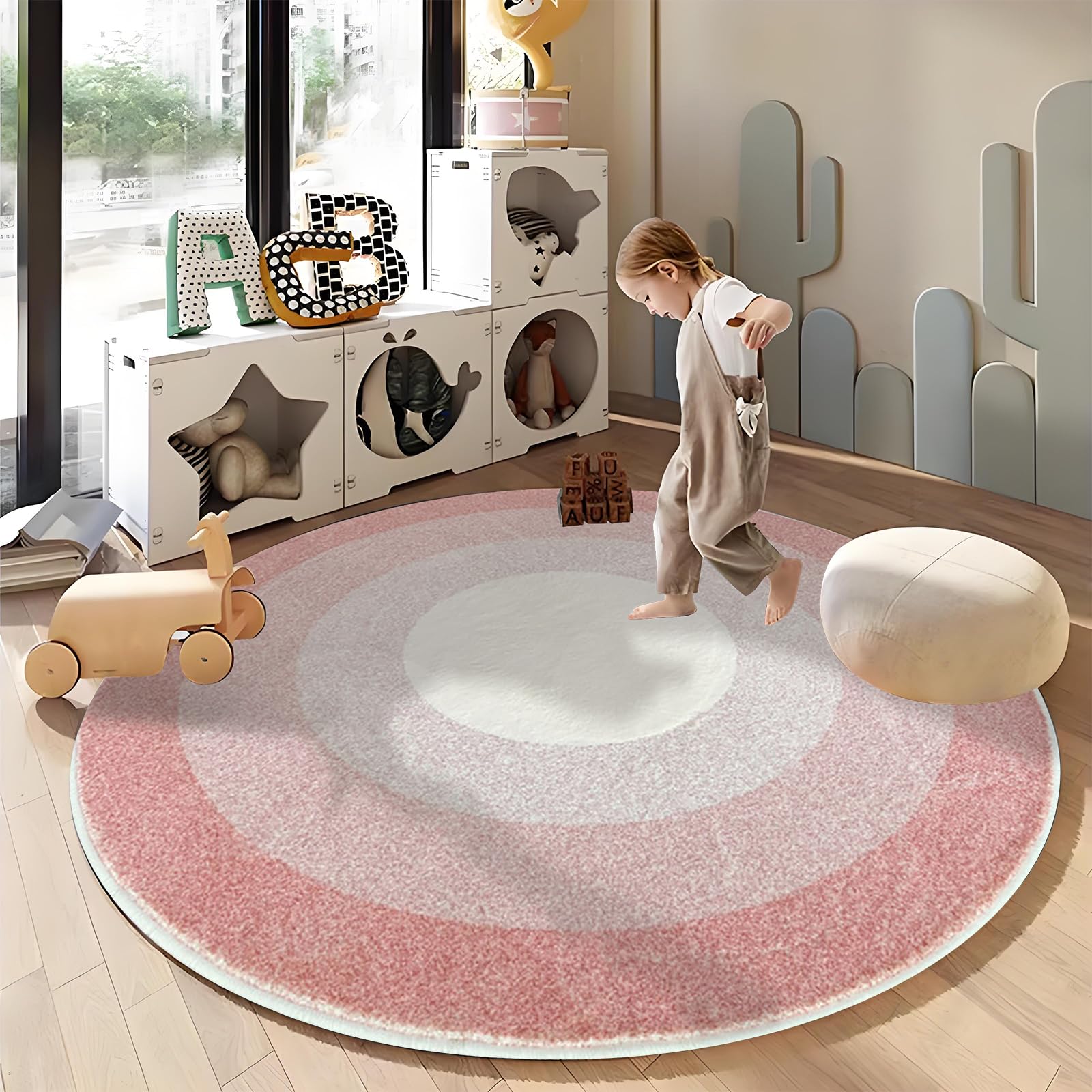Home Office Rug - Tapetes macios e fofos, redondos, laváveis,