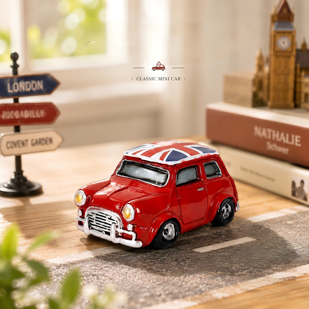 Home Office British - Estatueta de Carro Britânico Vintage em