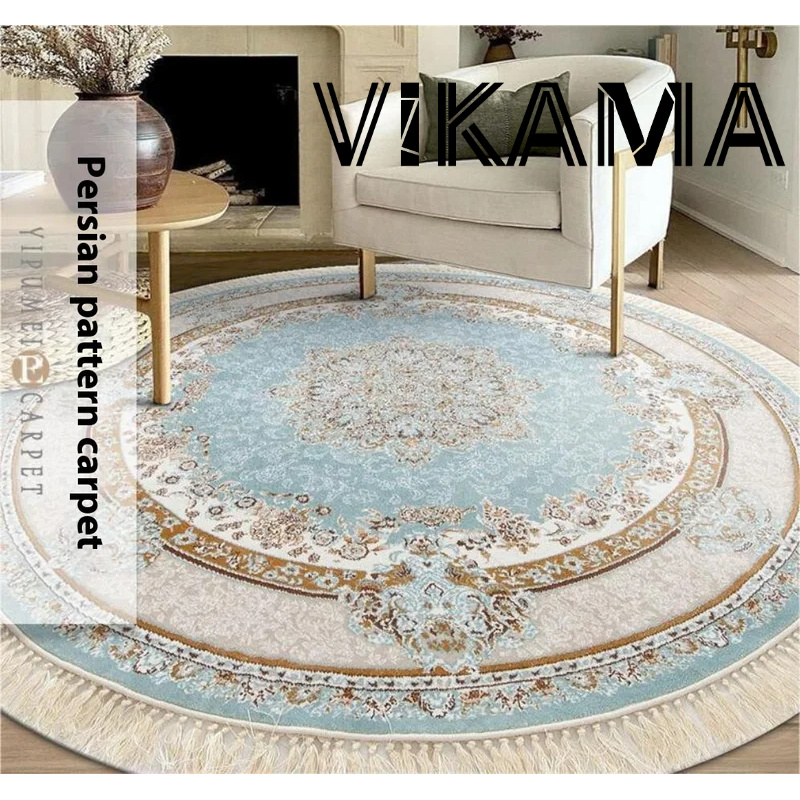 Home Office Rug - Vikama turco azul borla tapete macio
