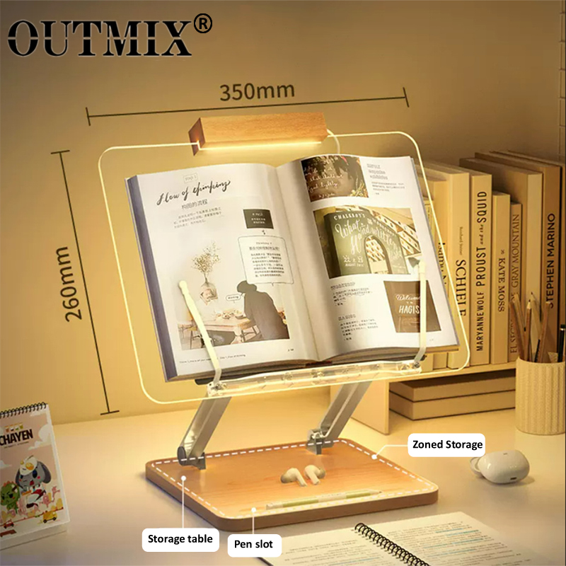 Home Office Organization - Suporte de Leitura de Madeira com