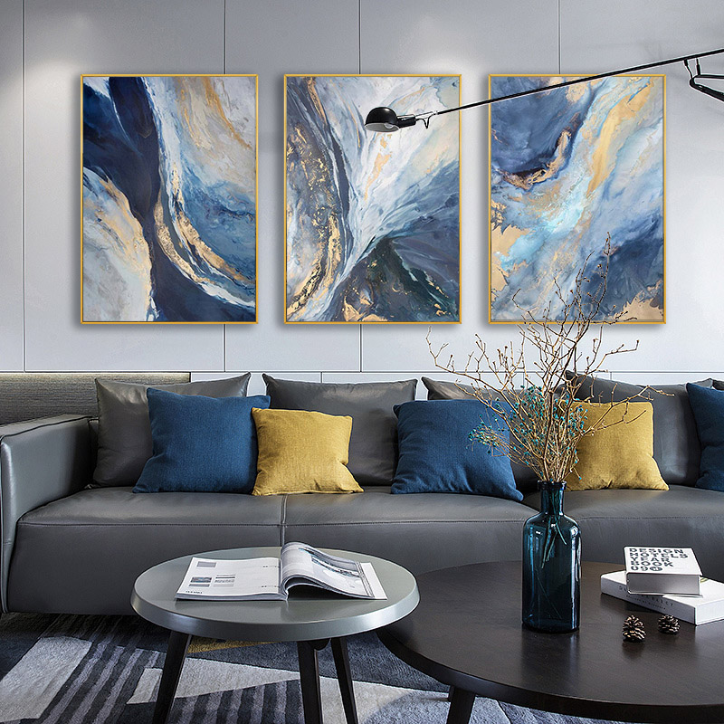 Home Office Image - 3 pc/set estilo abstrato moderno ouro