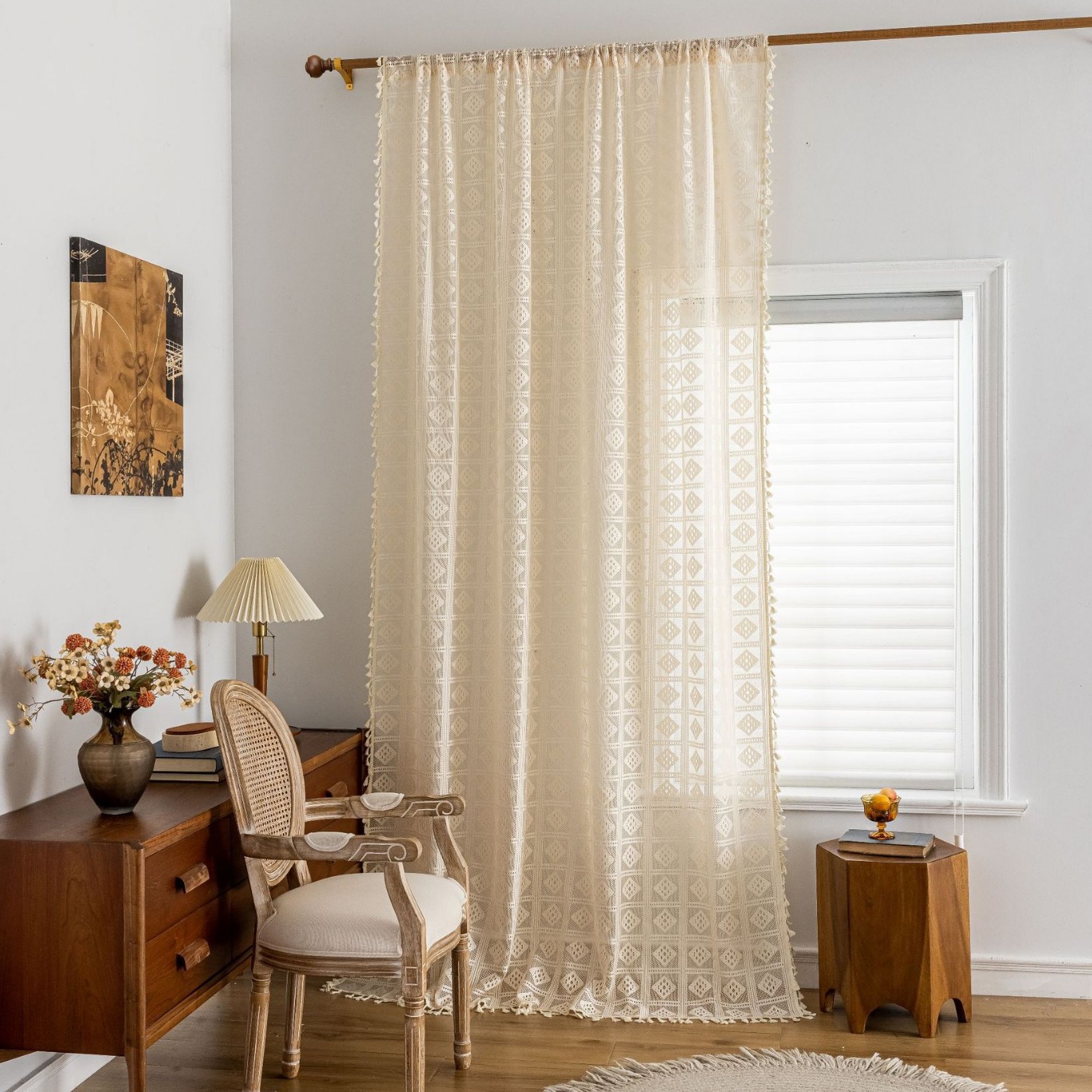 Cortinas de Renda Boêmia Xadre - Home Office Of Amazon avaliação e preço